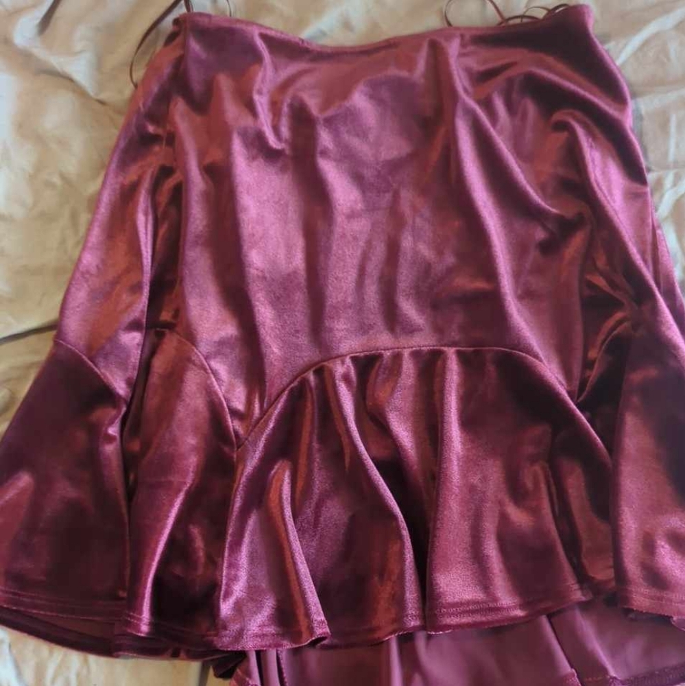 Velvet mini skirt